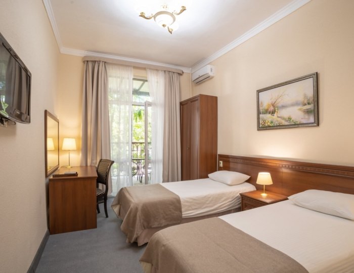 Стандарт 2-местный 1-комнатный 1 этаж (П1К2м1к1) - Клинический санаторий «Металлург» Сочи